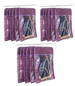 atorakushon   Satin Hanging Saree Cover Garments Wardrobe Organizer Pack of 18 (Purple)