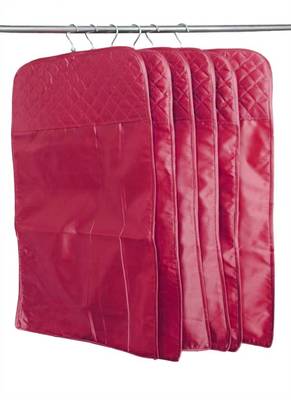 atorakushon   Satin Hanging Saree Cover Garments Wardrobe Organizer Pack of 3 (pink) 2
