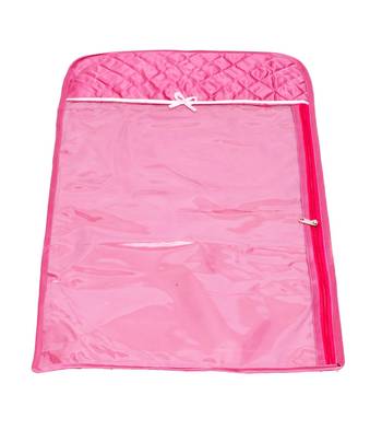 atorakushon   Satin Hanging Saree Cover Garments Wardrobe Organizer Pack of 3 (pink) 3