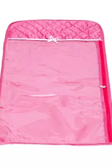 atorakushon   Satin Hanging Saree Cover Garments Wardrobe Organizer Pack of 6 (pink)