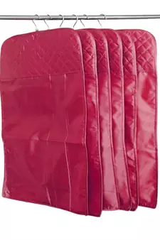 atorakushon   Satin Hanging Saree Cover Garments Wardrobe Organizer Pack of 24 (pink)