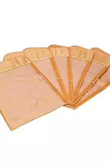 atorakushon   Satin Hanging Saree Cover Garments Wardrobe Organizer Pack of12(Golden)
