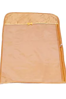 atorakushon   Satin Hanging Saree Cover Garments Wardrobe Organizer Pack of 18 (Golden)