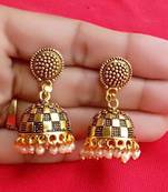 RozMili Oxidized Gold Plated Alloy metal Latest Designer Jhumki for Women & Girls