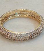 Bollywood style plain gold & stone studded pair of bangles