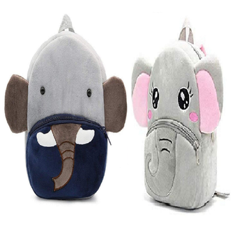 Lychee bags Velvet Kids School/Nursery/Picnic/Carry/Travelling Bag(Elephant) 1