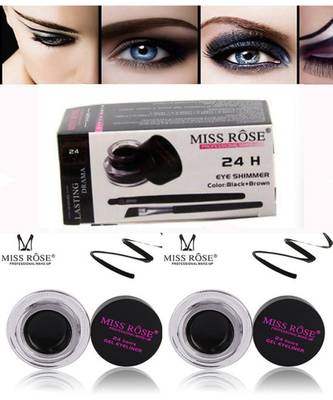 Miss Rose Pack Of 2 Black Gel eyeliner 1