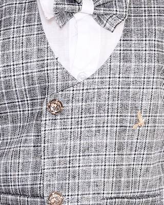 White plain silk cotton boys-suit 5