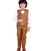 Yellow plain silk cotton boys-suit