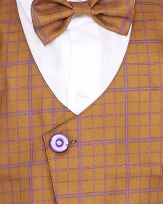 Yellow plain silk cotton boys-suit 5