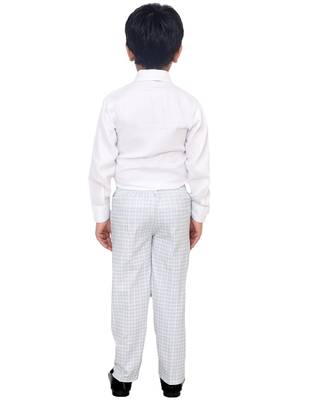 Grey plain silk cotton boys-suit 4