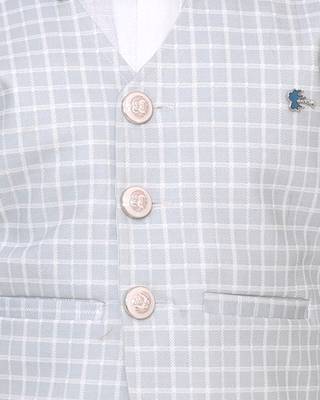 Grey plain silk cotton boys-suit 5