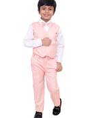 Pink plain silk cotton boys-suit