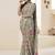 Grey printed pure georgette saree with blouse