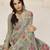 Grey printed pure georgette saree with blouse