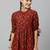 Women's Maroon Cotton Floral Print Regular Wear Top