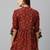 Women's Maroon Cotton Floral Print Regular Wear Top