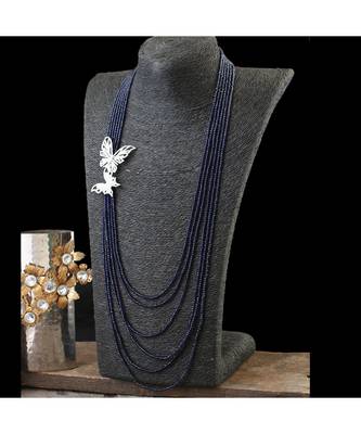 blue stylish unique classy crystal butterfly broache diamond pendant 1