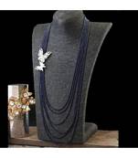 blue stylish unique classy crystal butterfly broache diamond pendant