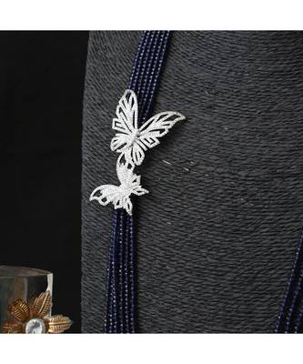 blue stylish unique classy crystal butterfly broache diamond pendant 2