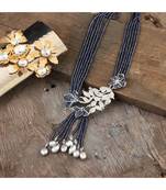 grey crystal beads classy designer unique diamond necklace