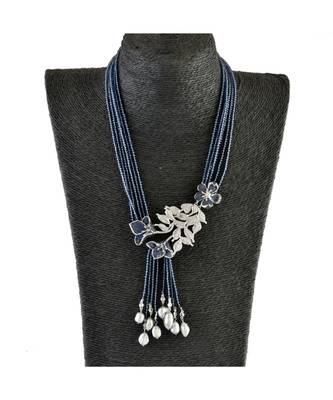 grey crystal beads classy designer unique diamond necklace 4