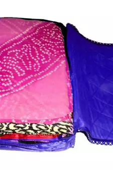 atorakushon   Parachute Combo Saree Cover and Blouse Cover Garments Wardrobe Organizer Set of 12 (Blue)