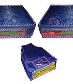 atorakushon   Parachute Combo Saree Cover and Blouse Cover Garments Wardrobe Organizer Set of 3 (Blue)