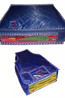atorakushon   Parachute Combo Saree Cover and Blouse Cover Garments Wardrobe Organizer Set of 2  (Blue)