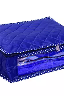 atorakushon   Parachute Combo Saree Cover and Blouse Cover Garments Wardrobe Organizer Set of 2  (Blue)