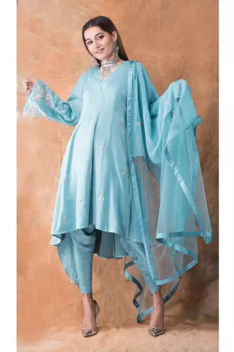 show shaa kimono high low anarkali & dhoti pants