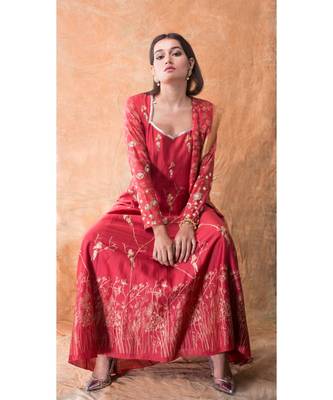 Show Shaa red Tiny Birds Anarkali Set 2