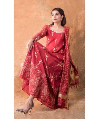 Show Shaa red Tiny Birds Anarkali Set 3