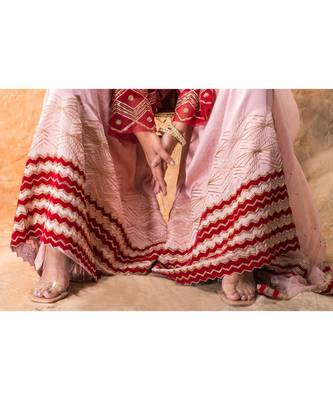Show Shaa Dusty Rose Chevron Garara Set With Bell Sleeves 4