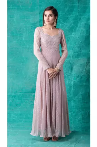 Show Shaa Uncomplicate Yourself Moroccan khirki Crushed Organza Anarkali Set