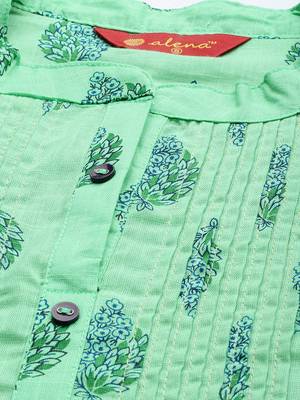 Green printed cotton ethnic-kurtis 2