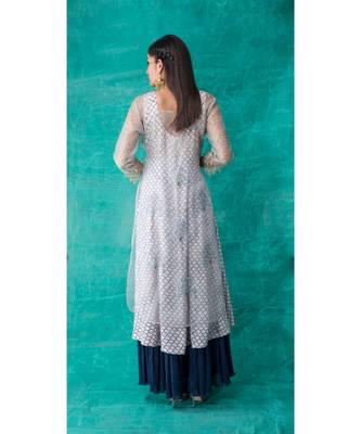 Show Shaa Blue Floral Embroided Angrakha And morocon Anarkali 3