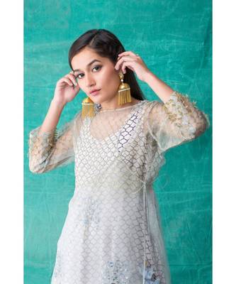 Show Shaa Blue Floral Embroided Angrakha And morocon Anarkali 4