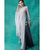 Show Shaa Floral Blue Side Panel Angrakha