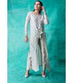 Show Shaa Sea Gree Chanderi Front Knot Kurta & Pant