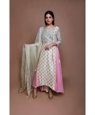 Show Shaa FLORAL Lemon yellow SIDE PANEL ANGRAKHA SET 4