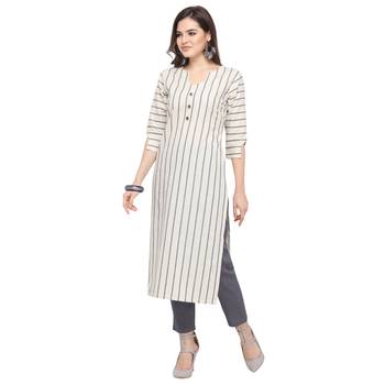 Admyrin Off-White South Cotton Printed Kurti 1