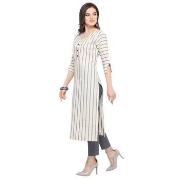 Admyrin Off-White South Cotton Printed Kurti 2