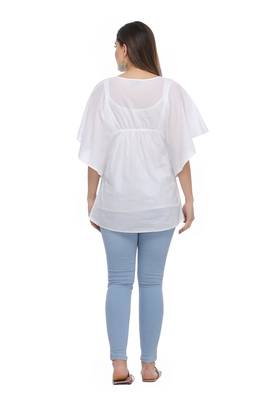 Hand Embroidered White Cotton Lucknow Chikankari Women Top 2