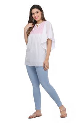 Hand Embroidered White Cotton Lucknow Chikankari Women Top 3