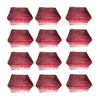 atorakushon   Net Transparent Saree Cover Garments Storage Bags Wardrobe Organizer Pack of 12 (Maroon) 1