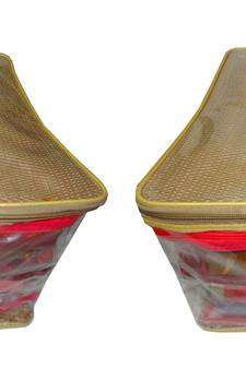 atorakushon   Net Transparent Saree Cover Garments Storage Bags Wardrobe Organizer Pack of 2  (Gold)