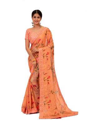 Designer party wear beautiful Heavy  border work saree 1