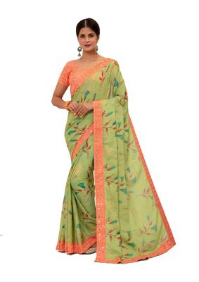 Designer party wear beautiful Heavy  border work saree 1