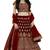 Maroon embroidered satin semi stitched lehenga